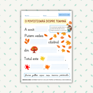 Completează spațiile libere - O Povestioară despre Toamnă