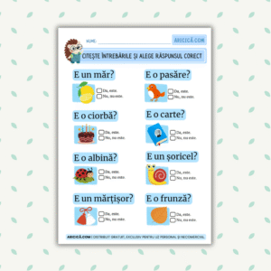 Citește întrebările și alege răspunsul corect