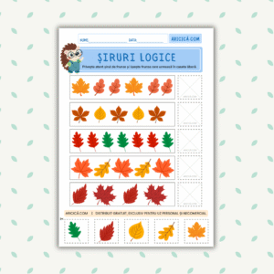 Aricică.com - Matematica - Fisa Matematica - Șiruri logice cu frunze de toamnă